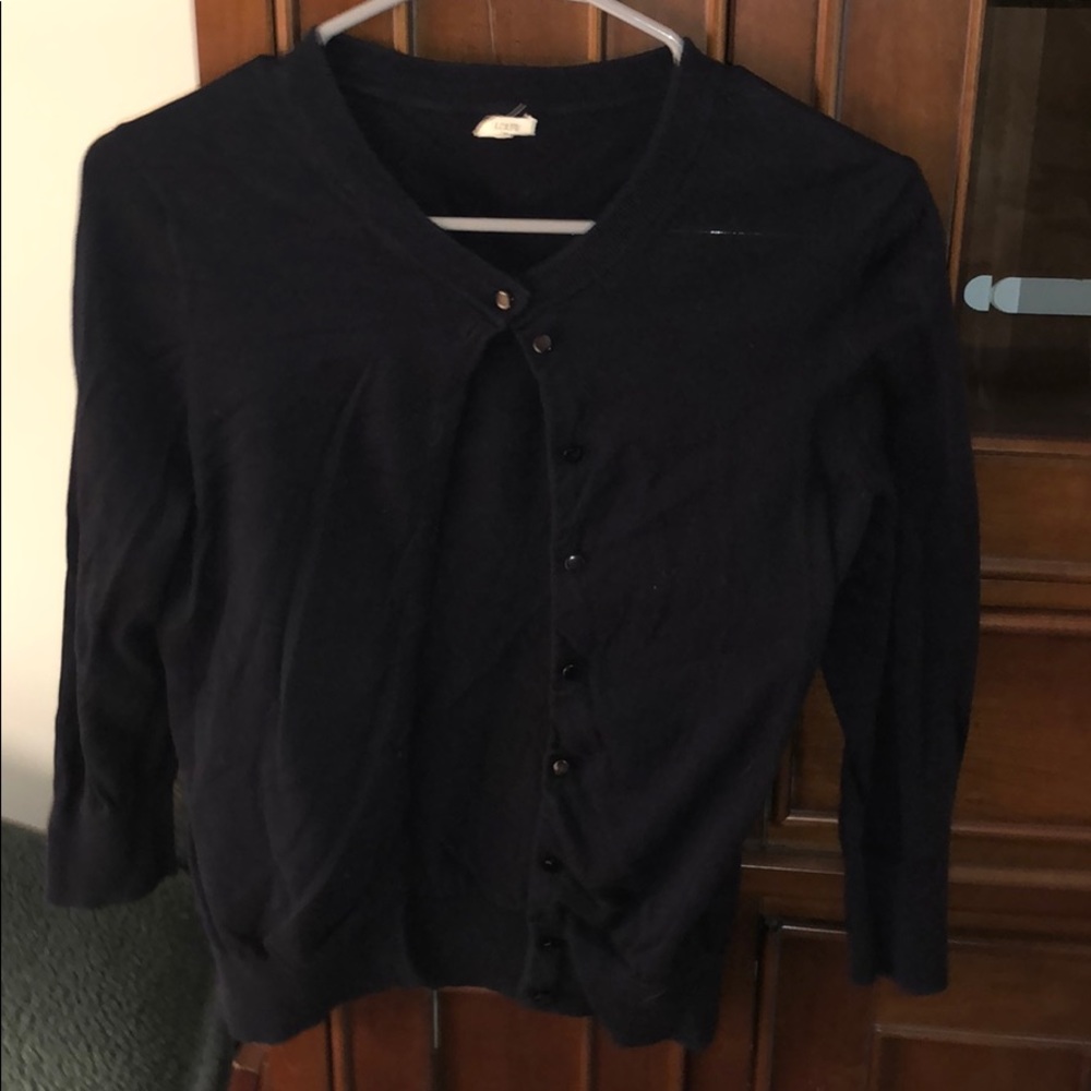 Jcrew Navy Button Down Sweater